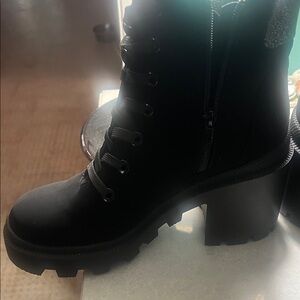 BAMBOO Black Women's Combat Boots